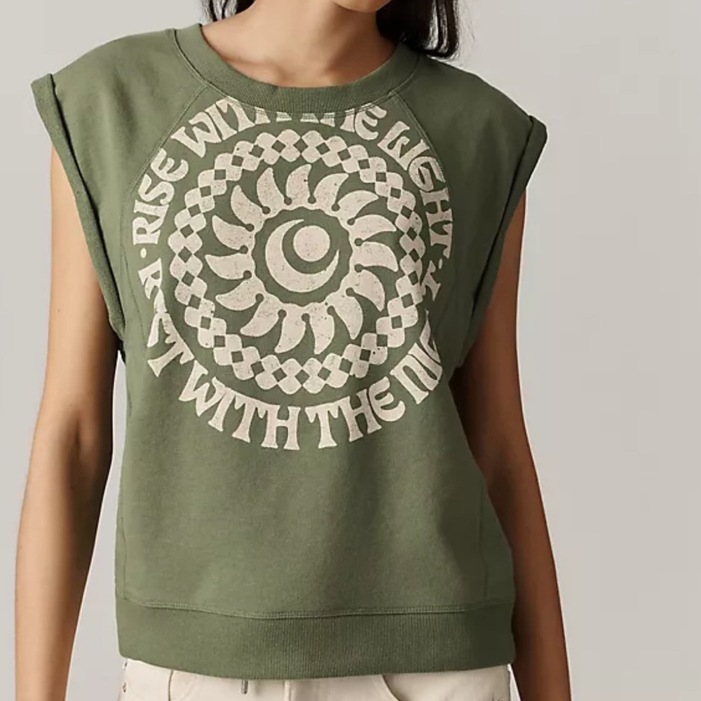 Real Fun, Wow! x Pilcro Rise with the Night Graphic Muscle Tee